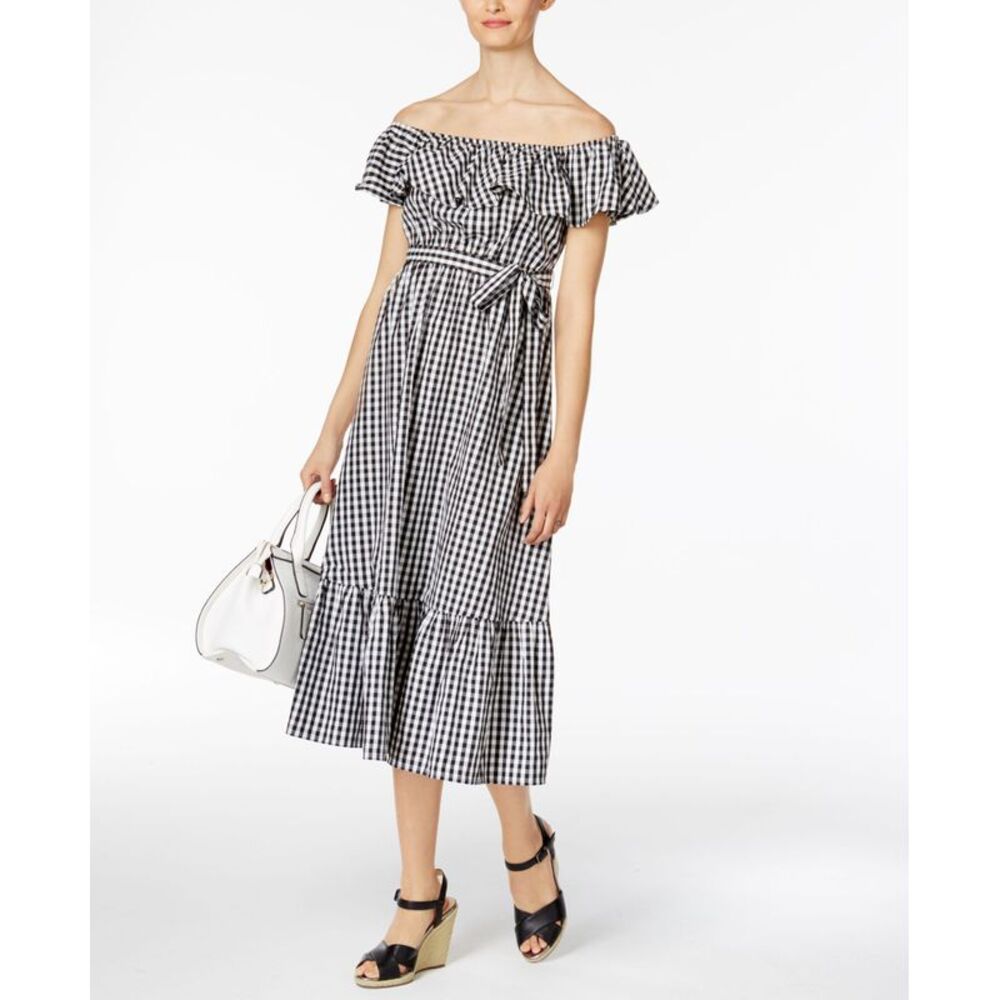 Grace Elements Olivia & Grace Cotton Off-The-Shoulder Midi Dress
